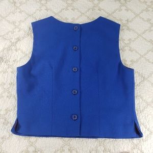 Petite Bright Blue Sleeveless Textured Top